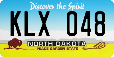 ND license plate KLX048