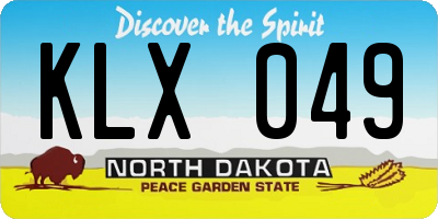 ND license plate KLX049