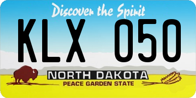 ND license plate KLX050