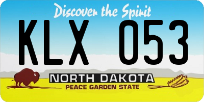 ND license plate KLX053