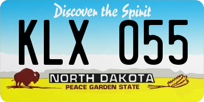 ND license plate KLX055