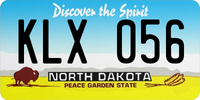 ND license plate KLX056
