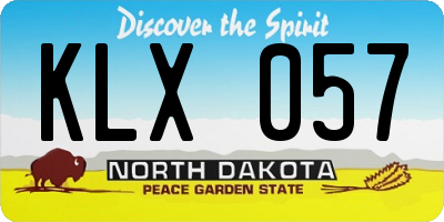 ND license plate KLX057