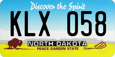 ND license plate KLX058