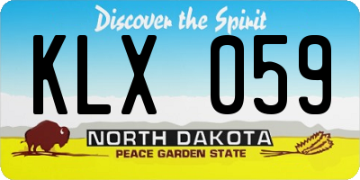 ND license plate KLX059