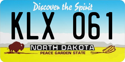 ND license plate KLX061
