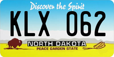 ND license plate KLX062