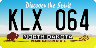 ND license plate KLX064