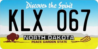 ND license plate KLX067