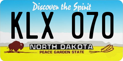 ND license plate KLX070