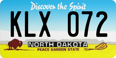 ND license plate KLX072