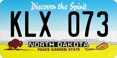 ND license plate KLX073