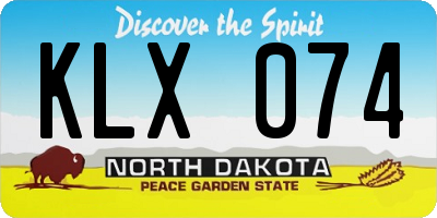 ND license plate KLX074