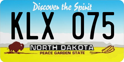ND license plate KLX075