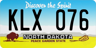 ND license plate KLX076