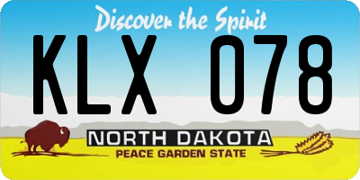 ND license plate KLX078