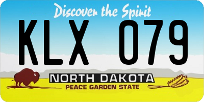 ND license plate KLX079