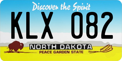 ND license plate KLX082