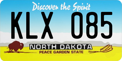 ND license plate KLX085