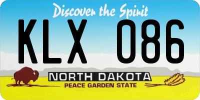 ND license plate KLX086