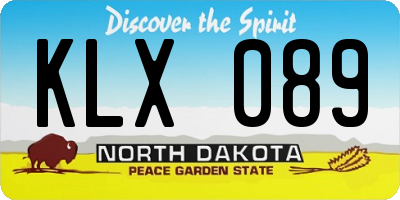 ND license plate KLX089