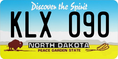 ND license plate KLX090