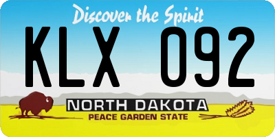 ND license plate KLX092