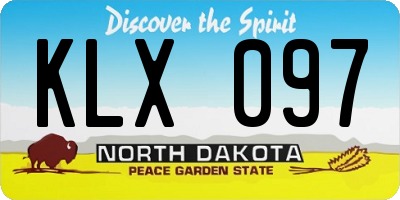 ND license plate KLX097