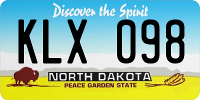 ND license plate KLX098
