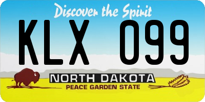 ND license plate KLX099