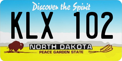 ND license plate KLX102