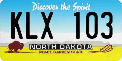 ND license plate KLX103