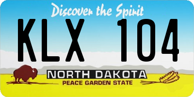 ND license plate KLX104