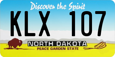 ND license plate KLX107