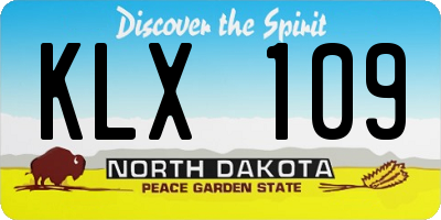 ND license plate KLX109