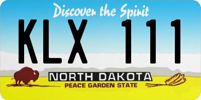 ND license plate KLX111