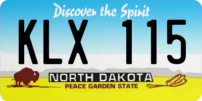ND license plate KLX115