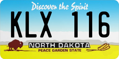 ND license plate KLX116