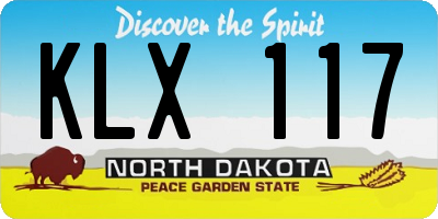 ND license plate KLX117