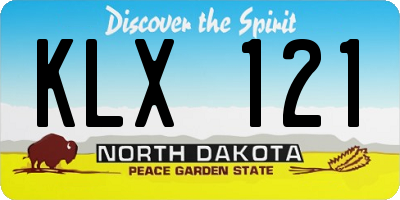 ND license plate KLX121