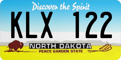 ND license plate KLX122