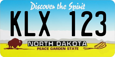 ND license plate KLX123