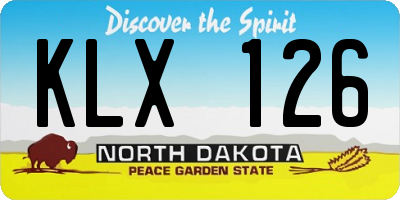 ND license plate KLX126