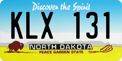 ND license plate KLX131