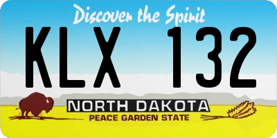 ND license plate KLX132