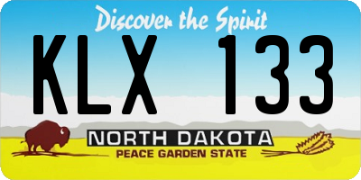 ND license plate KLX133