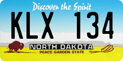 ND license plate KLX134