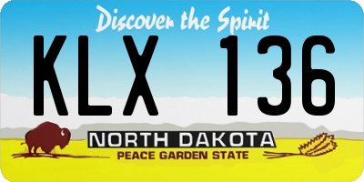 ND license plate KLX136