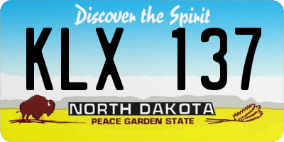 ND license plate KLX137