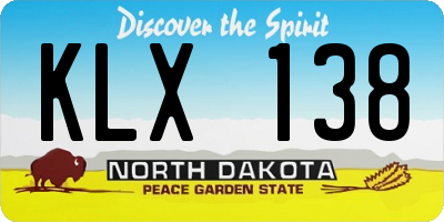 ND license plate KLX138